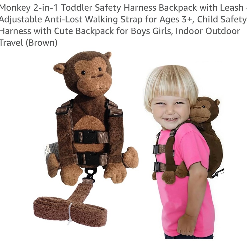 Eddie Bauer Brown Monkey Safety Harness Backpack